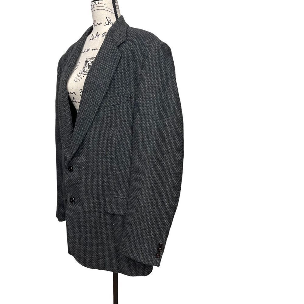 John Weitz Vintage Men's Plaid Wool Blend Blazer Gray Size 44 Long - Picture 3 of 9